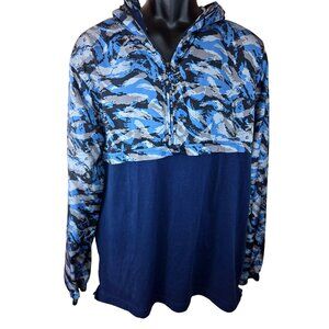 Under Armour Mens Fitted Blue Camouflage Hoodie Jacket Large